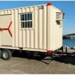 20FT MOBILE OFFICE SHIPPING CONTAINER WITH TRAILER